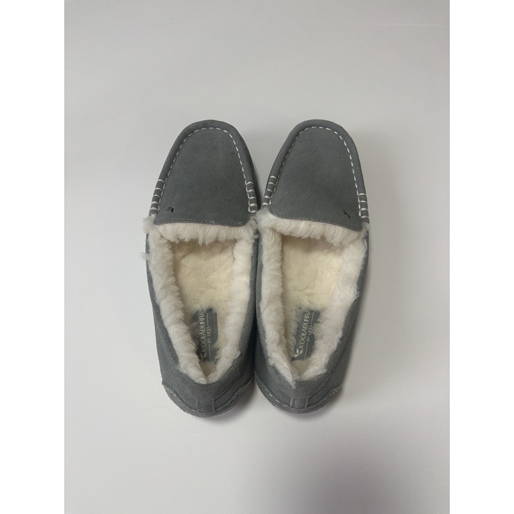 Koolaburra by UGG Lezly Wild Dove Gray Womens Suede Faux Fur Moccasin Slippers 6 - Picture 4 of 5